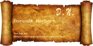 Dorcsák Norbert névjegykártya