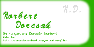 norbert dorcsak business card