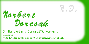 norbert dorcsak business card